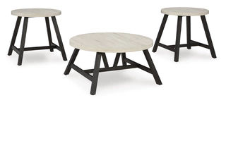 OCCASIONAL TABLE SET (3/CN) Fladona Black/WhiteT243-13 ASHLEY