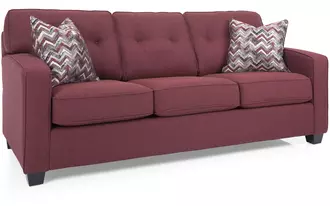 2298 - Sofa is a transitional sofa that can easily fit into a modern lifestyle.  Semi attached back with button detail; clean curved arm makes this sofa easy to incorporate into many lifestyles.