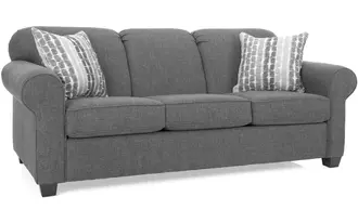 2455 - Transitional round armed sofa with tight back. Available as a double or queen sofa bed.   Proudly made in Canada. Where simplicity meets comfort.