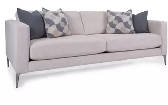 2795 - This sofa set with its casual and chic styling creates an inviting focal point in any living space. Low-profile silhouettes complemented by soft button details give an added sense of sophistication. Choose from metal or wood cone legs to create the look you desire.