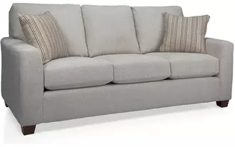 2968 - Deep seats and a semi-attached back are features of this sofa set. Available as a chair, loveseat, and sofa. Expertly crafted by Canadian upholstery artisans.