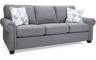 2A2 - Sofa set has a semi-attached back and box seat, with two arm styles to choose from.  A very transitional sofa that can easily fit into a modern lifestyle. Made by a Canadian manufacturer.