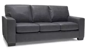 3483 - Sofa with wide arm and Semi Attached back offers a Modern look for a transitional lifestyle. Quality Canadian made upholstery. Optional wood or chrome sofa legs allow you to play with the style.
