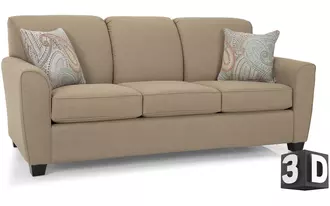2404 - Tight back sofa with curved arms is great for small spaces as it is available in a 77” Condo size. Also offered a double or queen sofa bed.  Canadian made quality.
