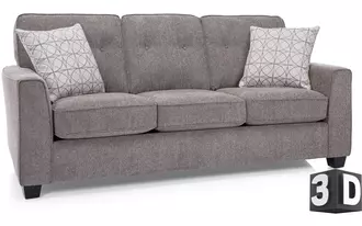 2967 - This sofa set boasts deep seating and a semi attached back with button detailing. Available as a sofa, loveseat and chair.  Crafted by Canadian upholstery specialists.
