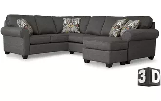 2576 - This transitional yet traditional style sectional features semi attached back with rolled arms and an abundance of toss pillows-resulting in a versatile foundation for your seating area. Hand-built by our dedicated upholster artisans in North America.