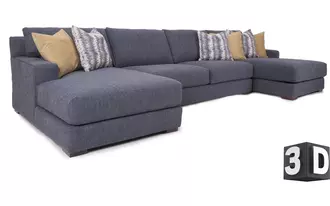 2702 - Sectional with its clean modern lines, extra-large pillows, low profile and wide arms is a designer’s dream.  Sink into its premium high-resiliency 2lb super soft foam core and feel the difference of quality Canadian workmanship.