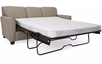 2404 - Tight back sofa with curved arms is great for small spaces as it is available in a 77” Condo size. Also offered a double or queen sofa bed.  Canadian made quality.