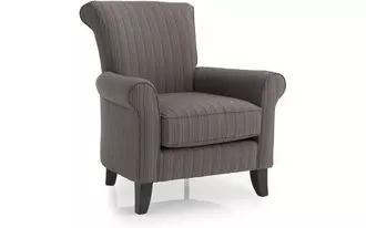 2470 - Chair with rolled back and rounded arms is perfect for a more traditional lifestyle.  Curved wood legs on a reinforced hardwood frame provide a firm yet flexible support system.