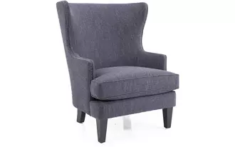 2492CLG - 3492 This chair is timeless and dramatic. Slight wing, slender inviting arm and exaggerated curved back.  Available with 2-tone fabric selection and optional nail studs to add to this chair’s dramatic flair.