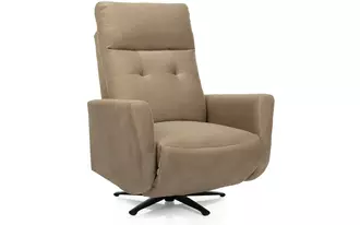 2606-F - Swivel reclining swivel chair available with power headrest. Featuring a semi-attached back, tapered arm, with 5-prong metal base.
