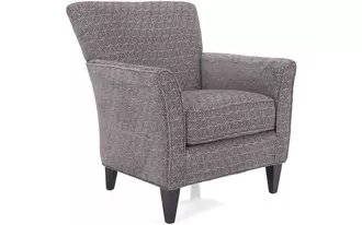 2668 - Chair is a modern clean lined chair with curved arms and tight back that can fit into many lifestyles. 7” legs give a visual lightness to this chair. Proudly made in Canada with attention to detail.