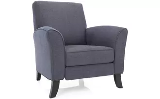 2751 - Chair is a modern take on the traditional recliner.   With a tight back and well-placed curved arm, this recliner can fit in with the most modern of interiors.  Decor-rest reclining chairs house durable steel mechanisms which move effortlessly with a simple push back motion. This recliner is also offered as a power recliner seamlessly leaving reclining to a touch of a button.