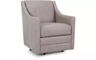 3443 - Swivel chair has clean lines and has a simple silhouette. Its modern profile works well in any modern lifestyle. Comfort and style all wrapped in to one sleek swivel.