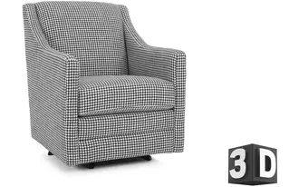 2443 - Swivel chair has clean lines and has a simple silhouette. Its modern profile works well in any modern lifestyle. Comfort and style all wrapped in to one sleek swivel.