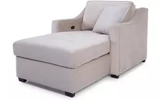 M2086 - This power chaise offers modern style with everyday comfort. Sleek arms and a tufted seat create a refined look, while the power recline feature allows you adjust to your perfect lounging position with ease.