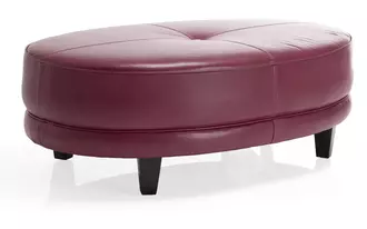 3552 - This Oval Ottoman is stylish and fun, boasting a large center button and optional contrast welt available in fabric.  Classically paired with a curved sofa but has many other styling options.