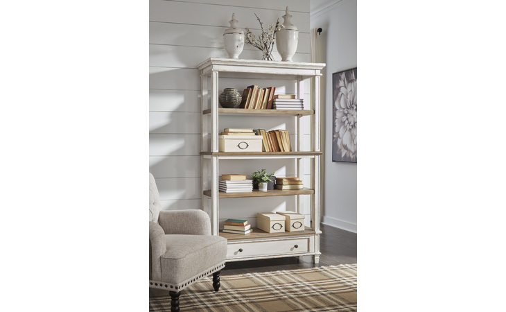 H743-70 Realyn - Two-tone BOOKCASE/REALYN/BROWN/WHITE