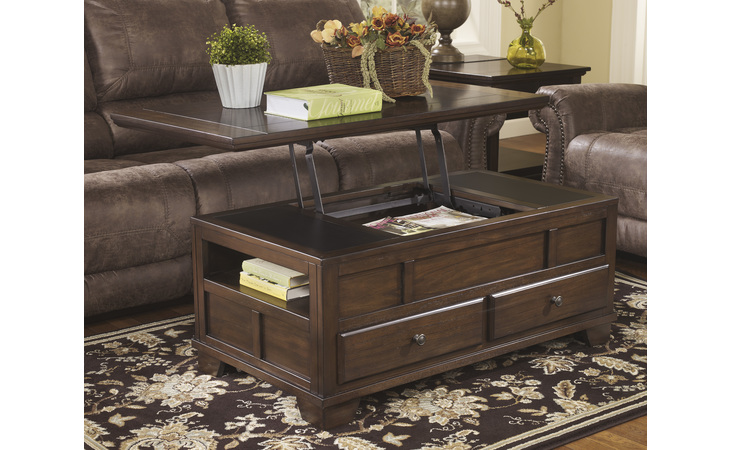 T845-9 Gately - Medium Brown LIFT TOP COFFEE TABLE/GATELY