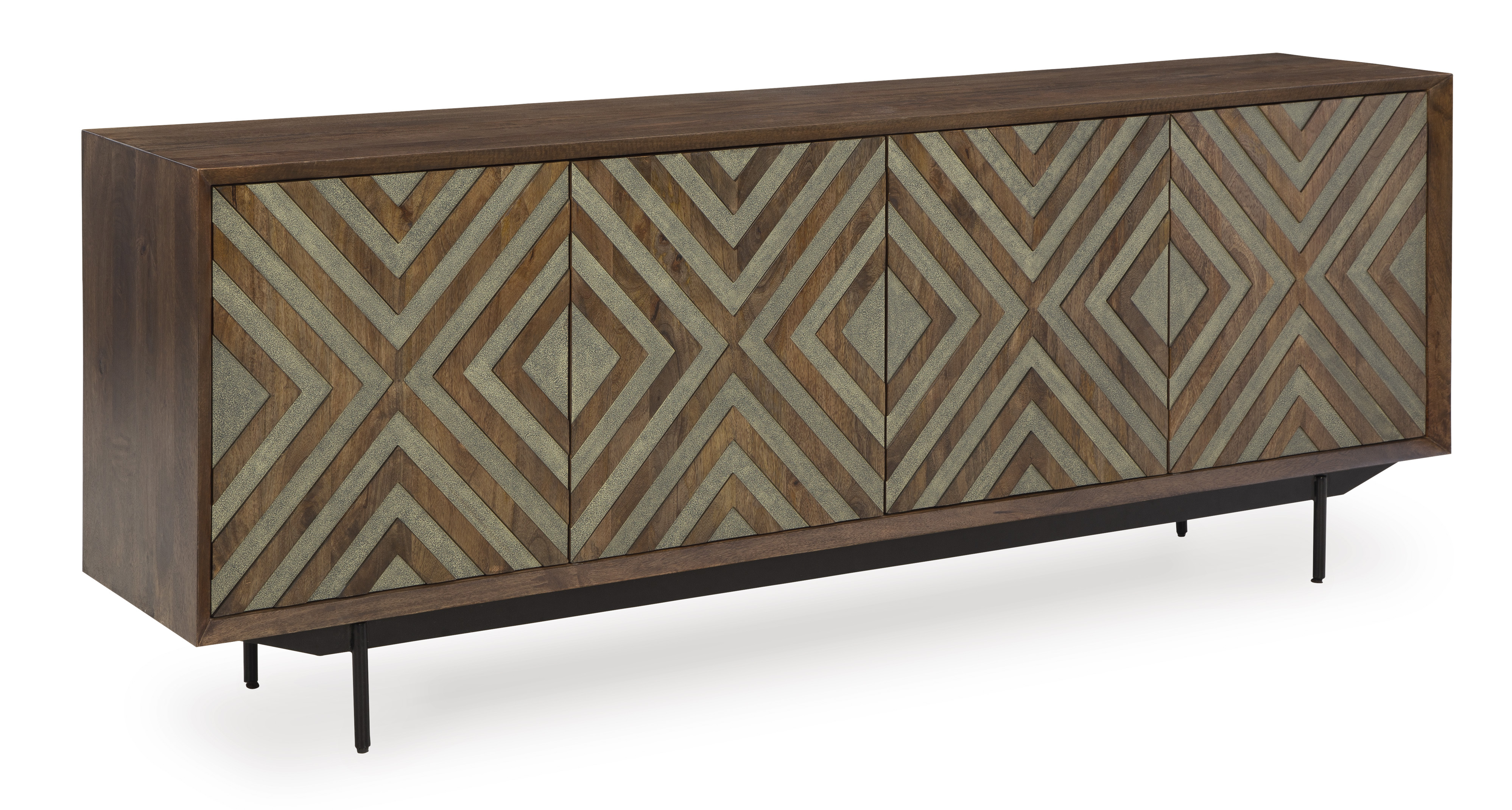 Dreggan Accent Cabinet - Brown/Gold Finish Dreggan Accent Cabinet - Brown/Gold Finish
