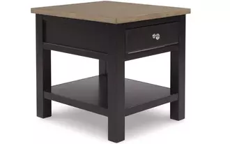 rectangular end table drazmine in two-tone brown by ashley
