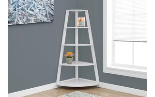 BOOKCASE - 60 H - WHITE CORNER ACCENT ETAGERE I2425 I2425 MONARCH SPECIALTIES