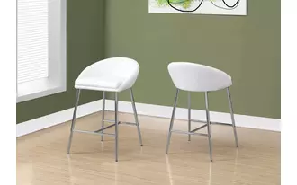 barstool - 2pcs - white - chrome base - counter height  in  by monarch specialties