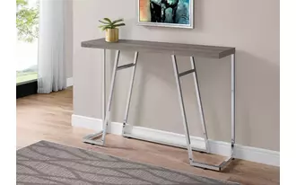accent table - 48 l - dark taupe - chrome metal  in  by monarch specialties