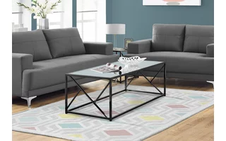 COFFEE TABLE - BLACK NICKEL METAL - MIRROR TOP I3395 I3395 MONARCH SPECIALTIES