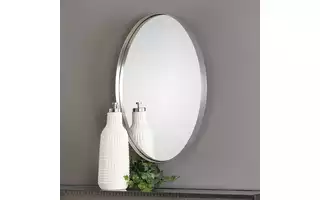 PURSLEY OVAL MIRROR, NICKEL 09354 09354 UTTERMOST