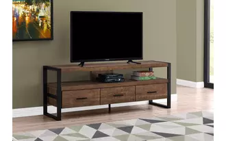 tv stand - 60 l - brown reclaimed wood-look - 3 drawers