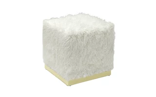 ARIA SQ OTTOMAN GSS-OT-7989SQ WHITE FAUX FUR 101855 101855 XCELLA