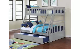 bunk bed headboard & footboard, grey - trundle not included  in  by lifestyle