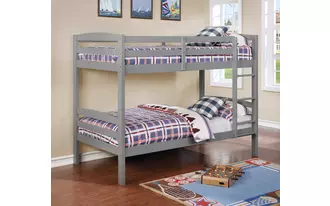 bunk bed headboard & footboard, grey - trundle not included  in  by lifestyle