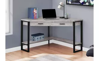 computer desk - 42 l - grey reclaimed wood corner