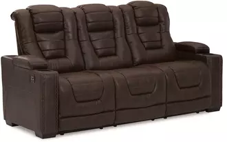 pwr rec sofa with adj headrest owner's box in thyme by ashley