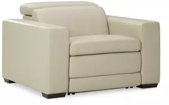 pwr recliner/adj headrest texline in sand by ashley