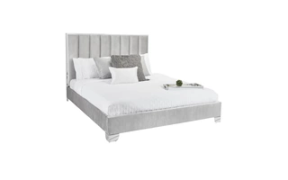 URIEL BED QUEEN GREY V GREY VELVET AXE-D30 102227 102227 XCELLA
