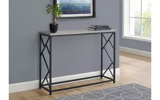 accent table - 44 l - grey - black metal hall console  in  by monarch specialties