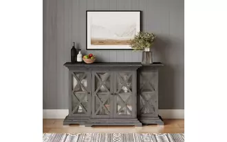 four door 60" breakfront cabinet carrington collection