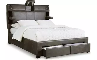 Ashley mirlenz queen upholstered headboard in brown