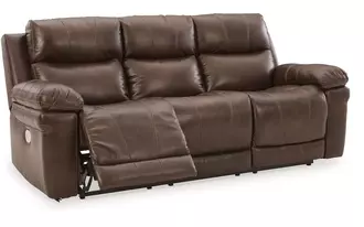 pwr rec sofa with adj headrest edmar in chocolate by ashley