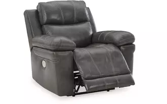 pwr recliner/adj headrest edmar in charcoal by ashley