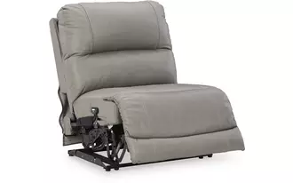 Ashley dunleith pwr armless rec w/adj headrest in gray