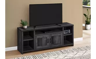 tv stand - 60 l - black reclaimed wood-look  in  by monarch specialties