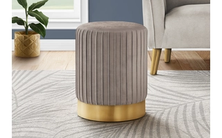 OTTOMAN - LIGHT BROWN VELVET / GOLD METAL BASE I9018 I9018 MONARCH SPECIALTIES