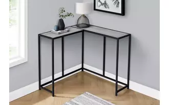 accent table - 36 l - grey - black corner console