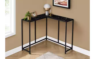 accent table - 36 l - black marble - black corner console