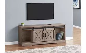 tv stand - 60 l - dark taupe with 2 sliding doors