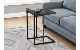 accent table - 25 h - black reclaimed wood - black metal  